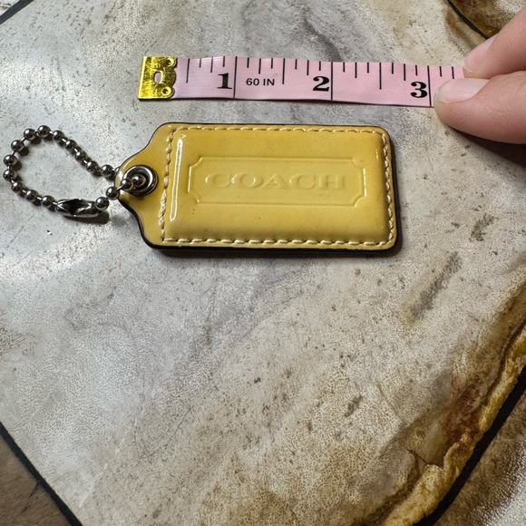 Coach - Yellow/White Leather Hangtag - EUC - Picture 1 of 3